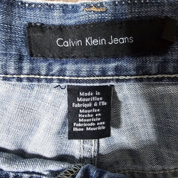 Calvin Klein Jeans Pants Straight Fit Size 40/32 Light Wash Denim Blue Jean - Picture 9 of 13